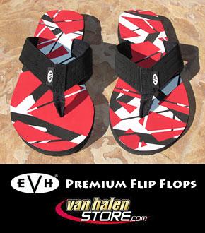 Eddie Van Halen Flip Flops Sandals Shoes Frankenstrat Guitar NEW EVH Rock & Roll 