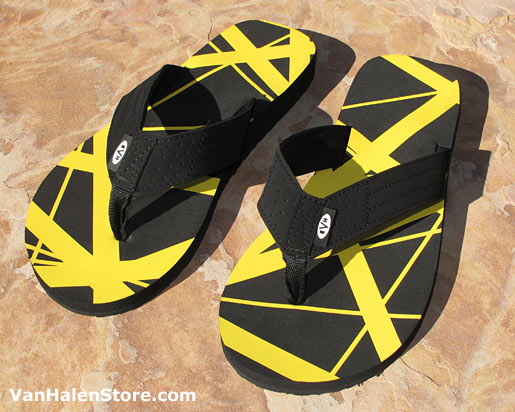 Eddie Van Halen Striped Flip Flops Now 