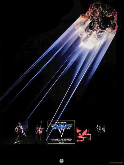 Billboard ad announcing Van Halen went platinum, 1978.