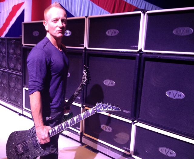 Def Leppard's Phil Collin in fron of his EVH Wall, March 22, 2013.