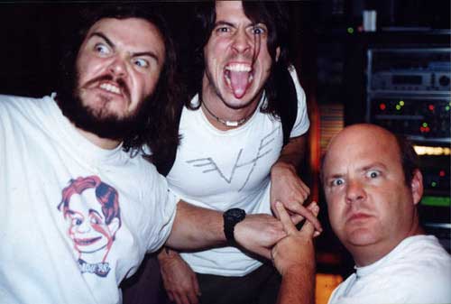 Dave Grohl has always been a huge VH fan. Here he is wearing his hand-drawn VH shirt with Jack Black & Tenacious D