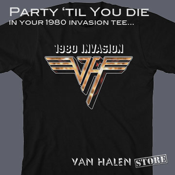 van halen 1980 invasion t shirt