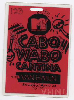 Cabo_Wabo_grand_opening_1990_Sammy_Hagar_Van_Halen_VHND_laminte_backstage_pass