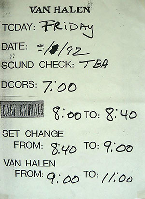 Michel-Schinkel-meets-Van-Halen-1992-schedule