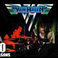 Adjusted cover of Van Halen's First Album, marked with 40 years.