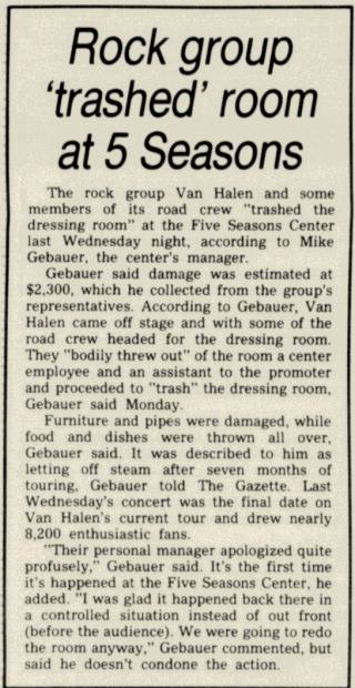 Funny Van Halen Newspaper Articles From This Day in 1981 Funny Van Halen Newspaper Articles From This Day in 1981