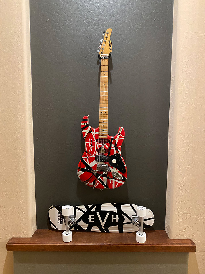 EVH Eddie Van Halen 5150 R/W/B Stripes Skateboard Complete by ALUMINATI NIB 